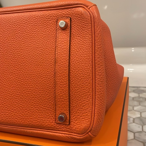 Orange Hermes Togo Birkin 35 - Picture 6 of 8
